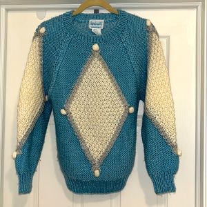 Vintage Pappagallo Handknit sweater, 80s